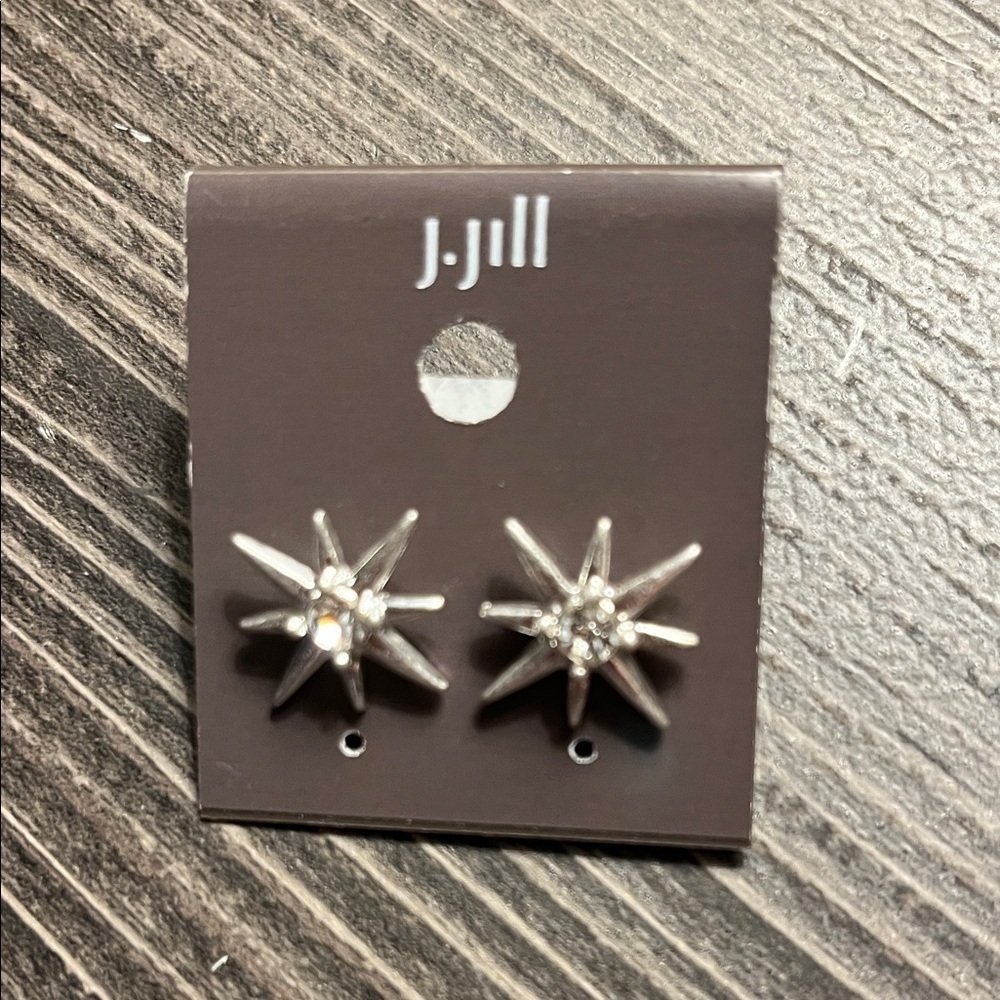 J Jill Star pierced earrings. Stars with rhinestones in the middle. New